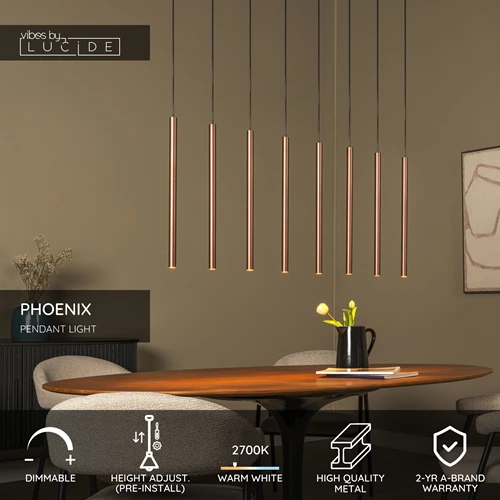 Lucide PHOENIX - Pendant light - LED Dim. - G9 - 8x3W 2700K - Coffee - Vibes - USP